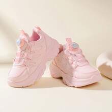 1 双男女款 PU 透气旋转纽扣运动鞋，适合青少年，适合春季、夏季和秋季 - 粉色 - 查看 13