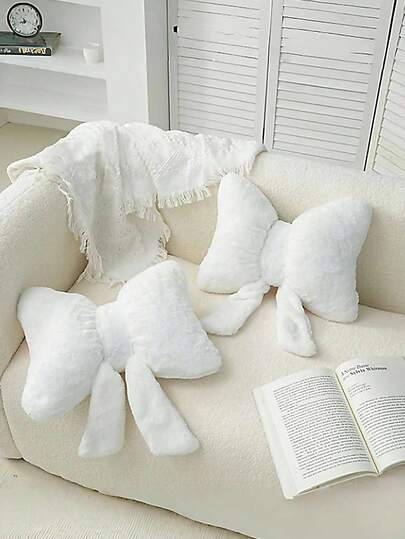 New Bow Pillow, Flower-Shaped Pillow Pad, Bed And Sofa Decoration Bow Pillow, Soft And Cute Flower Pad, Autumn And Winter Family And Dormitory Decoration Pillow, Halloween And Christmas Gift