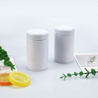 1PC/2PCS White Tinplate Cans Matcha Powder Tin Cans Sealed Small Tea Cans Universal Packaging Round Cans