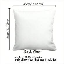 1pc Cute Cat Throw Pillow Cover, Floral & Cat Print Design, Polyester Fabric Single-Sided Printed Cushion Cover With Zipper Closure, Machine Washable, Suitable For Home Decor, Wedding, Office Or Studio, Decorative Pillow, 18.0x18.0 Inches