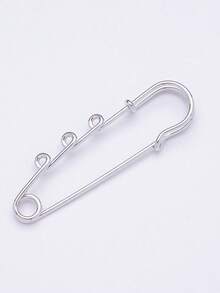 5pcs 3-Hole 5cm Iron Large Safety Pins, Can Be Used For Finished Brooch Making Christmas Gift