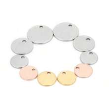 10/20pcs Round Golden Stainless Steel DIY Metal Pendant Necklace, Bracelet, Pendant Jewelry, 6-25mm Electroplated Anti-Allergic DIY Accessory