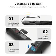 Bastão Selfie Vedo Mergulho De Bluetooth Gopro Para Hero 15m - Preto - Visão 8