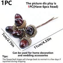 1/4/8 pièces Bouquets de châtaignes artificielles de 11 cm pour décorations d'automne, d'Halloween, de Noël, de mariage, de maison, de salle à manger, de chambre, de cuisine, de fête d'anniversaire, de jardin extérieur, de sapin de Noël, de guirlande, de fête, de décoration hivernale, d'Halloween, de Noël