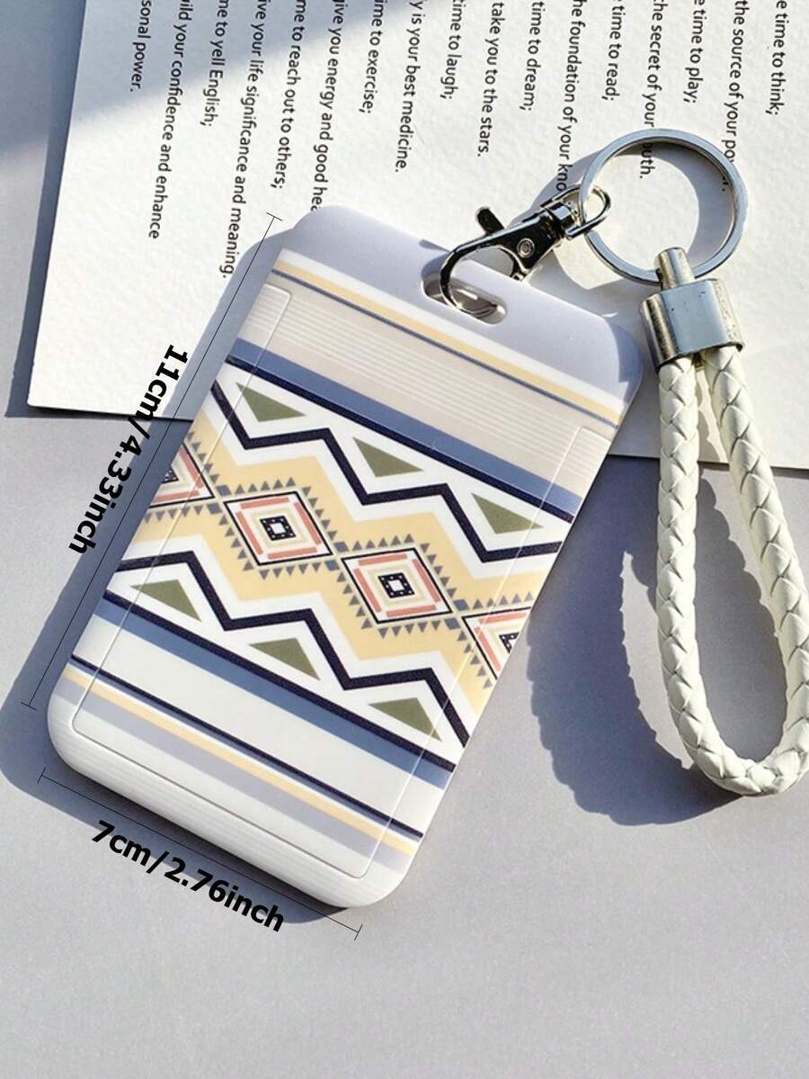 1Pc INS Cute Diamond Grid Arrow Love Cherry Blossom School Access Control Credit Card Holder Bag Bus Card Holder Keychain Geometric Pattern Suitable For Daily Use By Male And Female Working Students For Women Money Wallet Mini Wallet Purse Wallet Wristlet Wallet Card Wallet