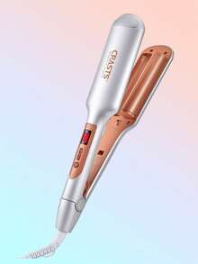 CRASTS CRASTS Rizador de pelo de 3 barras con pantalla digital, temperatura ajustable, barras de cerámica y turmalina para ondas sueltas, rizos en espiral, ondas francesas