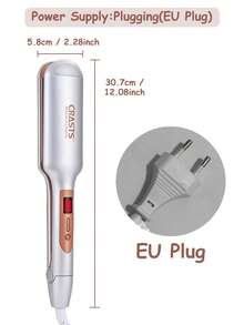 CRASTS CRASTS Rizador de pelo de 3 barras con pantalla digital, temperatura ajustable, barras de cerámica y turmalina para ondas sueltas, rizos en espiral, ondas francesas