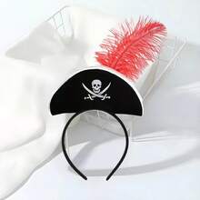 1 Peça Tiara de Flor Mexicana Rosa, Fantasia de Festa de Halloween, Bandana de Chapéu de Pirata Britânico Retrô, Tiara de Chapéu de Cowboy Unissex, Decoração de Clipe de Cabelo de Chapéu de Feltro, Bandana Decorativa de Halloween (Referência Foto Real 7)