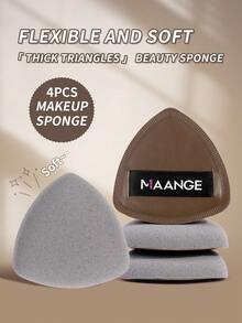 MAANGE 4pcs Triangle Powder Puff For Wet Use,Soft And Skin Friendly Makeup Puff,Makeup Tools Easy Carrying For Travel,Cheap,Stocking Stuffers,Makeup,Makeup Tools,Cheap Stuff,Gifts,Gifts For Women,Christmas Gifts - Coffee Brown - View 9