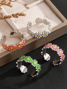 The Cross-Border Best-Selling Small Daisy Opening Adjustable Ring Is Suitable For Women To Wear