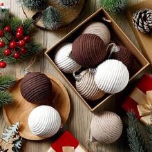 6 pièces Boules de Noël - Style Boho Ferme, Boules suspendues, Ornements rustiques neutres pour décorations d'arbre de Noël, couronnes de Noël, guirlandes, décoration de mariage d'hiver, décorations saisonnières pour la maison, thème de Noël campagnard vintage, accents de fête de Noël cosy, et projets d'artisanat rustique Décoration de maison Décorations de Noël Décoration de chambre