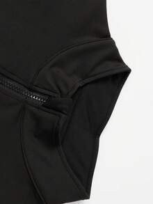 Plus Size Women Fitness Sports Yoga Jacket, Suitable For Workout, Yoga, Jogging, Outdoor - Black - View 7