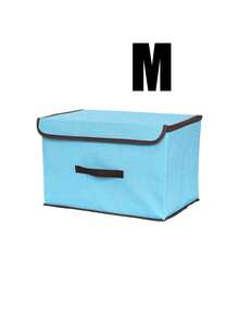 2pcs Desktop Storage Boxes, Fabric Finishing Boxes For Dormitory Clothes, Toys, Books, Snacks And Sundries, Linen Foldable Storage Containers, For Home Use - Multicolor - View 14
