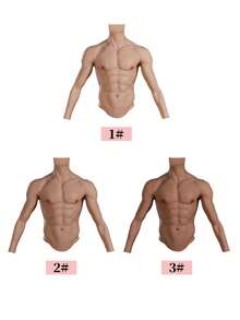 升级版自然连接手臂硅胶假肌肉服，质感逼真，适合角色扮演，腹肌线条分明，模拟血管纹理，触感逼真，透气舒适，隐形穿着，自然塑形，经久耐用，易于保养，性感道具，适合万圣节、服装道具、角色扮演、派对、惊喜和生日礼物。 - 彩色 - 查看 2