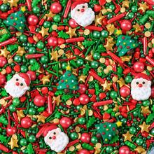 Paillettes de Noël rouges et vertes, mélange de paillettes dorées pour décorations de Noël, étoiles, gâteaux, biscuits, crème glacée - 75g
