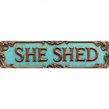 "SHE SHED" Vintage Metal Street Sign - Retro Tin Wall Art Decor, Bar Gifts For Home Pub Cafe Wall Decoration
