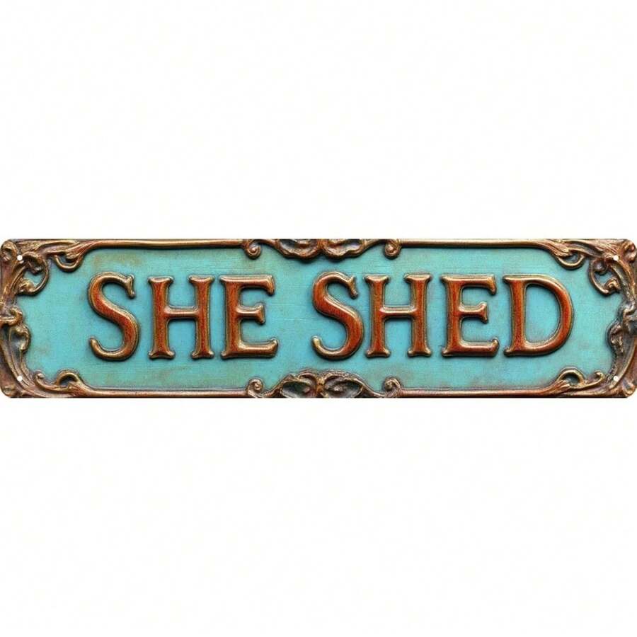 "SHE SHED" Vintage Metal Street Sign - Retro Tin Wall Art Decor, Bar Gifts For Home Pub Cafe Wall Decoration