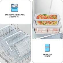 1050ml Glass Lunch Box, Microwave Bento Box, Food Storage Container, Student Food Compartment Box - Multicolor - View 4