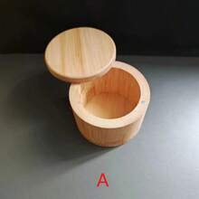 Bamboo Salt Jar Kitchen Seasoning Bottle Kitchen Supplies Circular Bamboo Seasoning Box Spice Rack - Multicolor - View 7