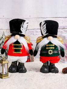 2 pièces/1 pièce, Décoration de Noël de 36 cm Chapeau cadeau décoratif avec plumes, soldat rétractable, poupée ornement, convient pour la décoration de la maison, cadeaux pour amis, camarades de classe, décorations pour le salon et la table à manger. Décorations de Noël Décoration de chambre Hiver