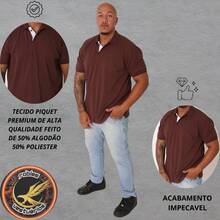 Men's Polo Shirt Plus Size Piquet Premium High Quality Luxury Comfort Short Sleeve - Rust Brown - View 3