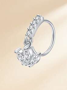 1 件 20G 吊坠鼻环女式不锈钢鼻穿孔饰品软骨耳环 CZ 花朵领结水滴十字耳屏耳轮唇穿孔，银金吊坠鼻环吊坠鼻穿孔首饰套装可爱鼻环耳环吊坠软骨耳环女士时尚配饰