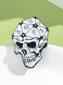 1/3 piezas Broche de estilo oscuro de esqueleto de Halloween, insignia de calavera con patrón de dados de aleación, decoración creativa para ropa, mochila, regalo de Navidad de expresión personalizada única