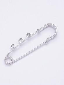 5pcs 3-Hole 5cm Iron Large Safety Pins, Can Be Used For Finished Brooch Making Christmas Gift