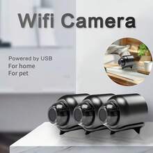 1pc Mini Wifi Hidden Camera With Stand, Smartphone App Controlled Surveillance Camera For Living Room, Bedroom, Office, Car - Black - View 4