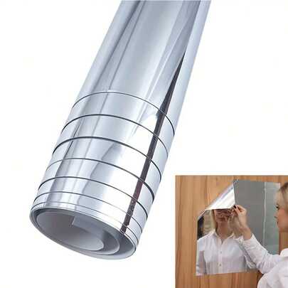 1 rollo de adhesivo para espejo de pared - a prueba de roturas, lavable, adecuado para vidrio, cerámica, puertas de gabinete y superficies lisas - decorativo estilo moderno, diseño de múltiples piezas, decoración creativa para el hogar, decoración de pared con espejo