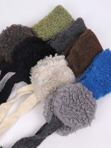 1 Stück zweifarbige Polyester Ohrenschützer, Damen Outdoor Ohrenwärmer, faltbares Stirnband, vielseitiger Nackenwärmer, größere Abdeckung für mehr Wärme, koreanische Mode