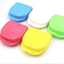 Compact & Secure Denture & Jewelry Storage Box - Transparent Plastic Container With Lid, Suitable For Travel, Bathroom, Great For Retainers, Earrings, Necklaces, Rings