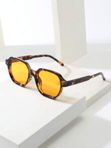 1pc Unisex Retro Round Frame Minimalist Fashion Fashion Glasses (Suitable For Driving, Travel, Vacation, Casual, Outdoor Activities, Daily Use)