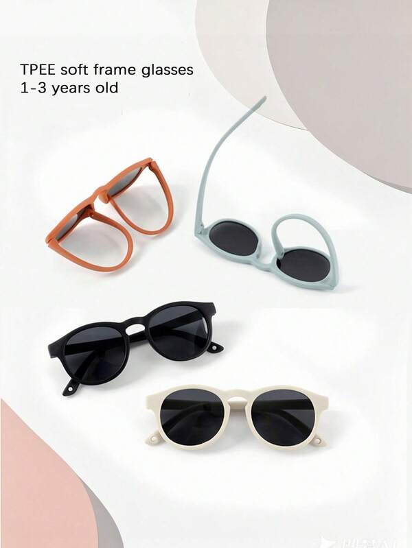 Óculos de sol infantis da moda, óculos leves e modernos de TPEE, resistentes a impactos, unissex, casuais, ovais, novo estilo para crianças de 1 a 3 anos