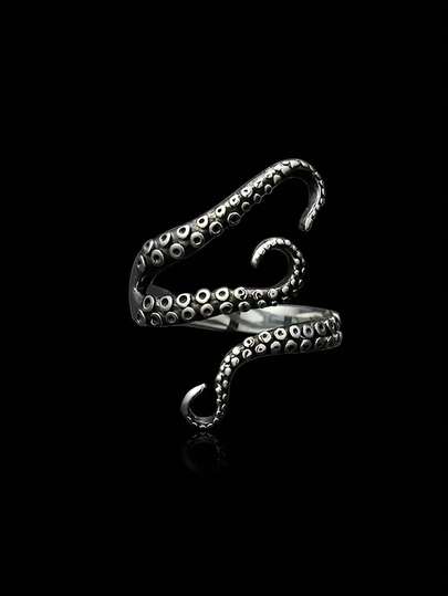 eTel LiKe خاتم مفتوح بوهيمي عتيق - تصميم مفصلي ثماني الذراع قابل للتعديل، مجوهرات موضة عالية الجودة للحفلات والمهرجانات والهدايا الفريدة