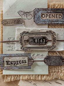 Bộ 30 miếng dán trang trí cổ điển, Văn phòng cổ điển, Sổ lưu niệm thiệp cổ điển, Trang trí sổ kế hoạch - Nhiều màu - Xem 5