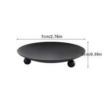 Iron Black Golden Candle Holders Pillar Metal Plate For Wedding Party Festival Candlestick Holder Art Gift Home Table Decoration - Black - View 12