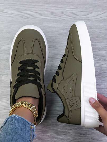 Women's Casual Sneakers, Fashion White Shoes, Street Style Skateboard Shoes, Lightweight