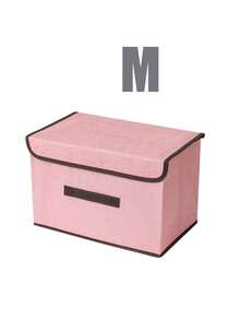 2pcs Desktop Storage Boxes, Fabric Finishing Boxes For Dormitory Clothes, Toys, Books, Snacks And Sundries, Linen Foldable Storage Containers, For Home Use - Multicolor - View 25