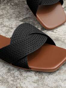 时尚、优雅、百搭的女士经典防滑室内拖鞋 - 黑色 - 查看 3