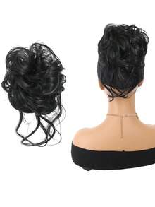 合成凌乱发髻发片卷发发髻接发带弹性接发发圈凌乱适合女性日常穿着和聚会 - 彩色 - 查看 11