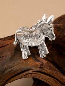 1枚波西米亚复古可爱卡通不对称马形胸针，适合女性佩戴，可用于派对和日常佩戴 - 胸針 - 查看 5