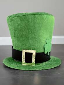 圣帕特里克节三叶草帽、派对帽、表演帽 - 綠色 - 查看 5