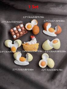 1/3 Sets [8 Pieces Per Set] Cute Chick & Egg Pattern Refrigerator Magnets - 3D Stereoscopic, Multicolor Style, Fried Egg, Scrambled Egg, Chick Icon Adorable Magnets, Suitable For Decorating Office, Kitchen, Whiteboard, Storage Cabinet, Dishwasher, Home Decor, Valentine's Day Gift