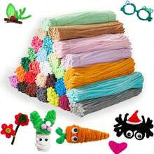 400/100pcs Bulk DIY Fluff Stick, Colorful Fluff Stick Bulk, Fluff Stick Craft Supplies - Multicolor - View 2