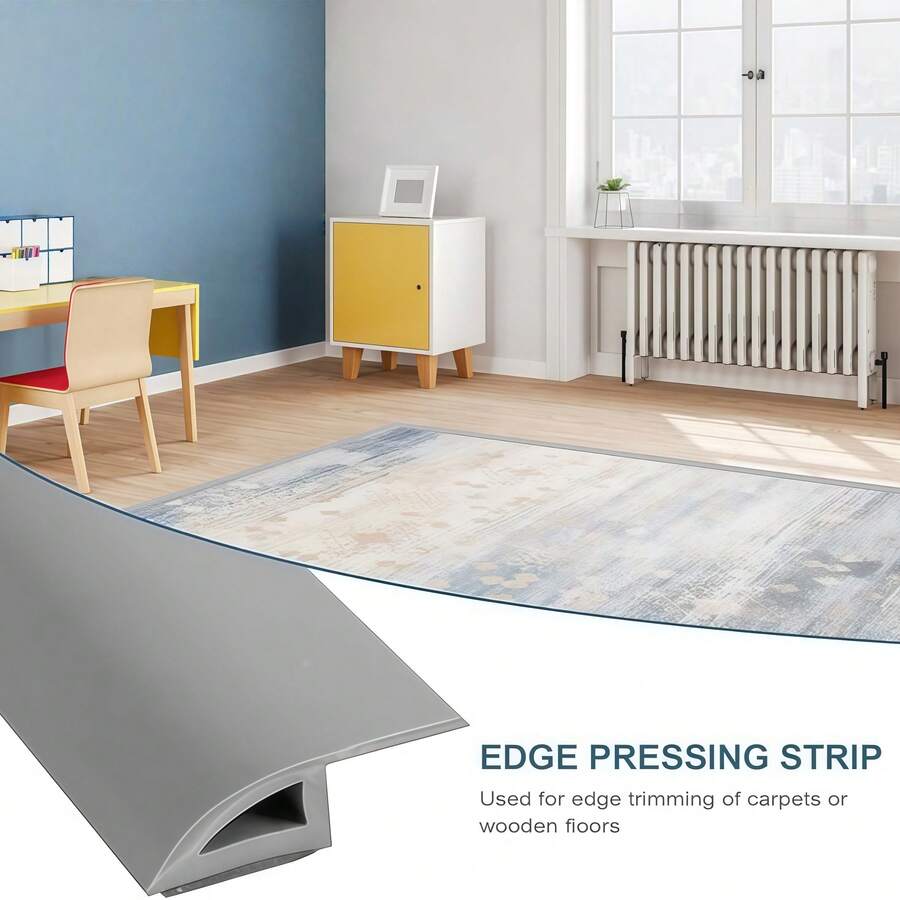 1pc 2m Long Door Threshold Strip, Self-Adhesive Carpet Edge Trim, PVC Floor Transition Strip, Door Threshold Decor And Seam Filler (Covering Height Within 10mm)