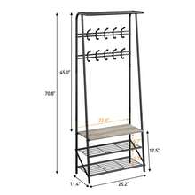 Clothing Racks - 25.2"W 2 Row Hooks Gray - View 3