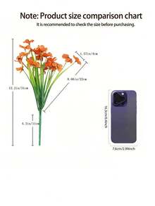 10Pcs 31cm/12.2inch Artificial Plants – UV-Resistant Outdoor Faux Greenery. For Home Decor, Kitchen/Room Decor, And Indoor/Outdoor Hanging Planters As Wall Decor,Garden And Courtyard Decoration, Halloween Decor,Home Decorative Fake Plants,Fall Decor Bedroom,Fall Room Decor,Fall Home Decor,Wedding Items,Autumn Home Decor,Halloween Home Decor,Halloween Decorations.