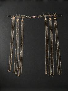 1pc Fashion Chain Tassel Hair Chain, Women Party Makeup Prom Headpiece