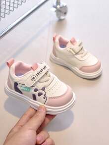 1 Pair Toddler Shoes, Cute Panda Cartoon Canvas Shoes For Girls, Non-Slip Soft Bottom Children Shoes For Boys, Spring/Autumn New Design - Pink - View 11